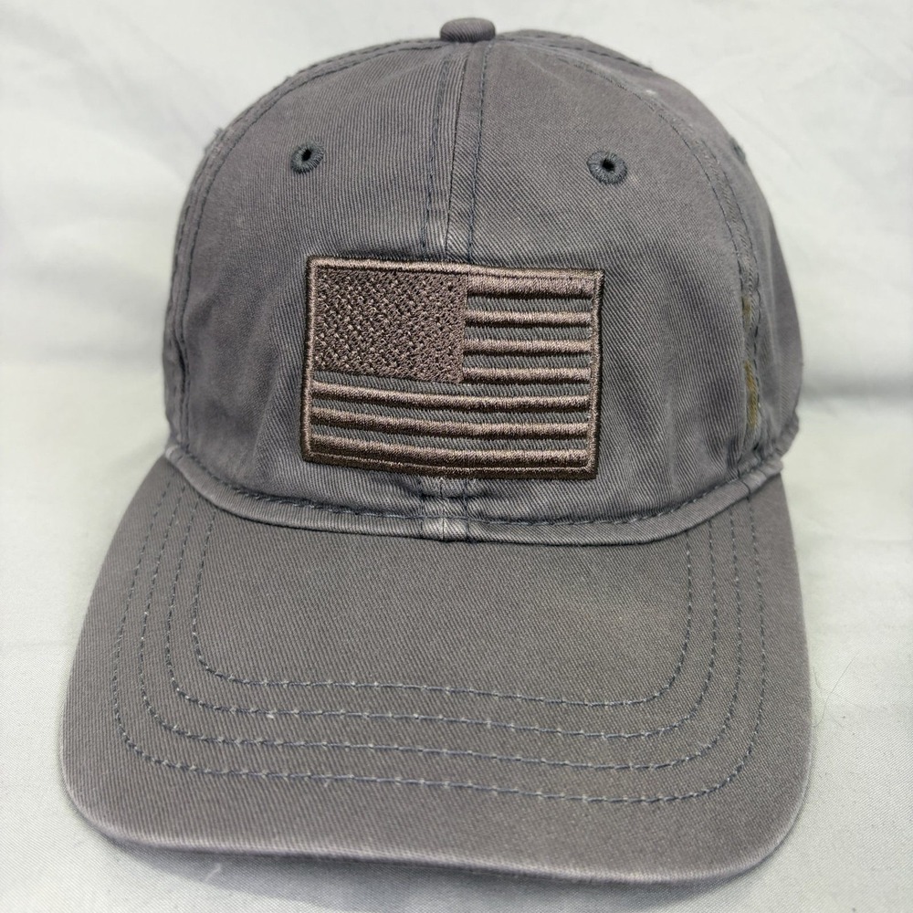 Academy Sports Baseball Hat American Flag Mens OSFM Gray Embroidered Cap